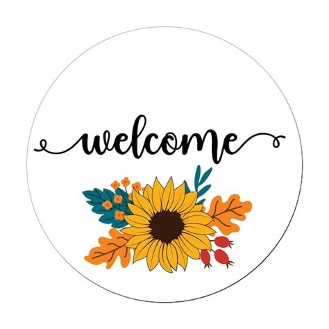 Premium Vector | Welcome Fall Round Sign Vector Illustration, Autumn ...