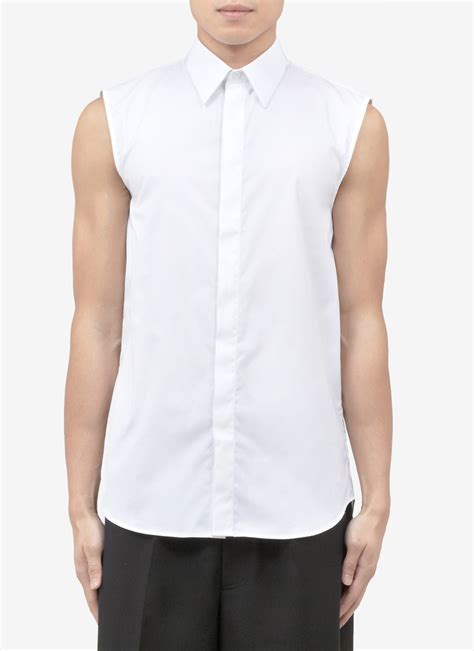 Lyst - Givenchy Sleeveless Collared Shirt in White for Men