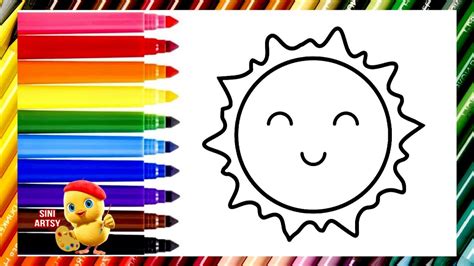 How To Draw Cute Sun 🌞 Simple And Easy Drawing And Coloring For Kids