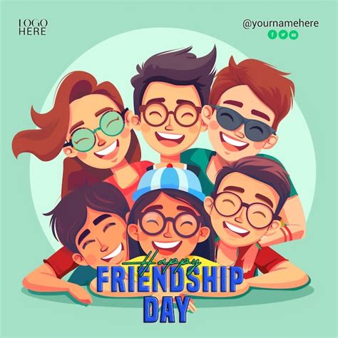 Premium PSD Happy Friendship Day Psd Social Media Poster Design