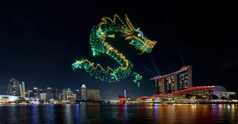 Dragon Made Up Of 1 500 Drones At Marina Bay On 6 Nights In Feb 2024