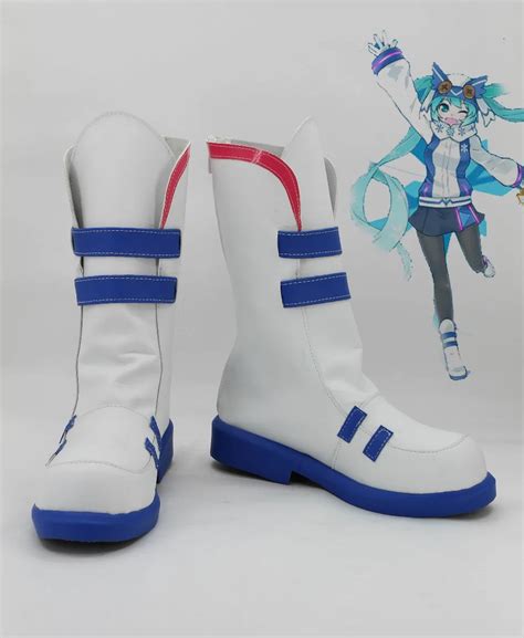 Vocaloid Hatsune Miku Miku Sportswear Uniform Cosplay Boots Shoes For