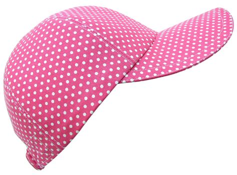 Hot Dots Large Ladies Womens Hot Pink And White Polka Dot Baseball