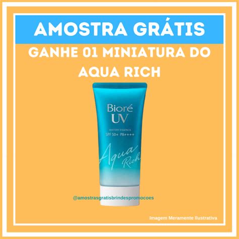 Amostras E Brindes Gr Tis Amostra Gr Tis Ganhe Miniatura Da Aqua Rich