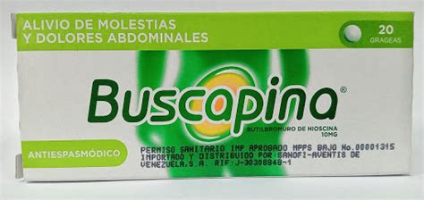 Hioscina N Butilbromuro Buscapina 10mg 20 Tabletas Undefined