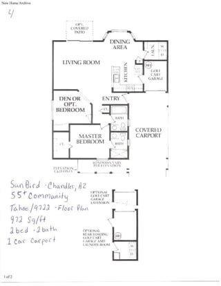 SunBird - Floor plans - Gated Az Retirement Community | PDF