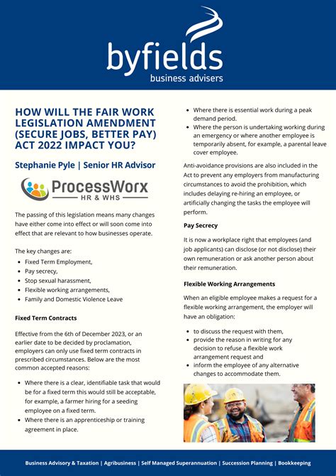 How Will The Fair Work Legislation Amendment Secure Jobs Better Pay Act 2022 Impact You