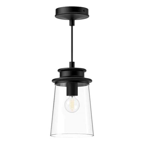 Alora Mood Quincy In Light Watt Clear Glass Matte Black Pendant