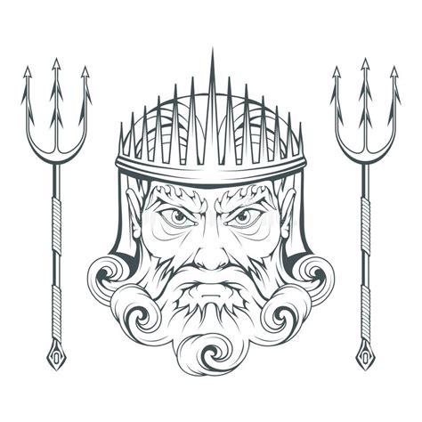 Greek Mythology Poseidon Drawing Easy Poseidon Png Images Vector And