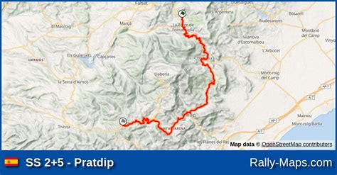 Ss Pratdip Stage Map Rally De Espa A Wrc Rally Maps