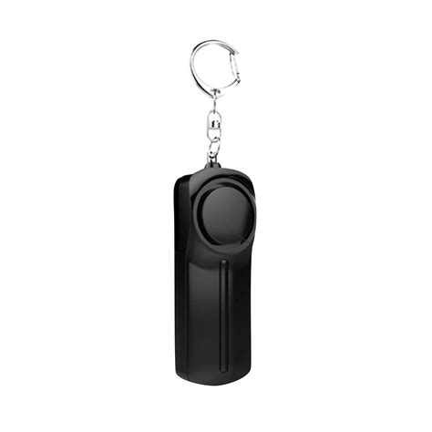 Black Safesound Personal Alarm Keychain Mini Key Chain With Led Light