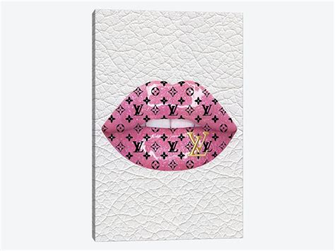 Louis Vuitton Pink Glitter Lips Canvas Art Julie Schreiber Icanvas