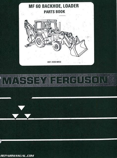 Massey Ferguson Mf60 Tractor Loader Backhoe Parts Manual