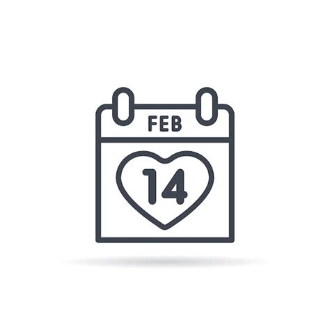 Premium Vector Valentines Day Calendar February 14th Illustration