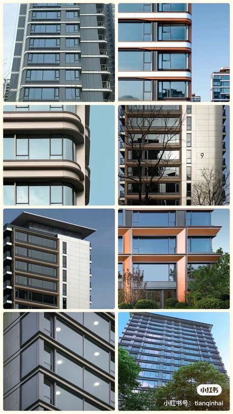 Several Images Of Different Buildings With Windows And Balconies On The