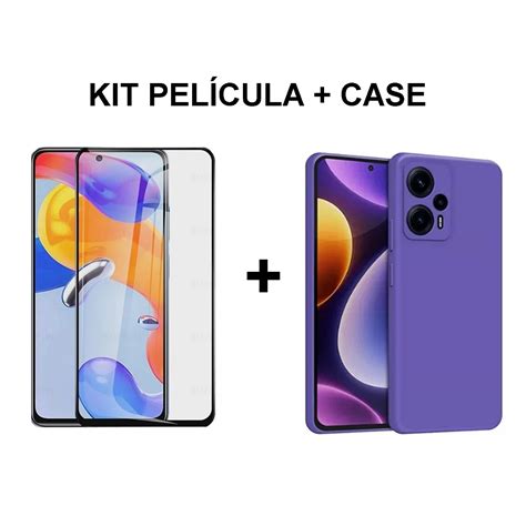 Capa Capinha Silicone Aveludada Xiaomi POCO F5 5G Case E Película 3D