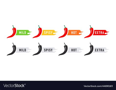 Spicy Food Spiciness Level Hot Natural Chili Vector Image