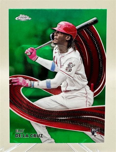 Elly De La Cruz 2024 Topps Chrome S 22 Strokes Green Refractor 99