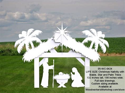 Nativity Life Size Silhouettes Yard Art Woodworking Pattern Wood