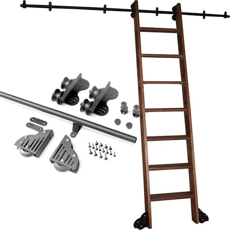 Home Office Rolling Library Ladder Hardware Retractable No