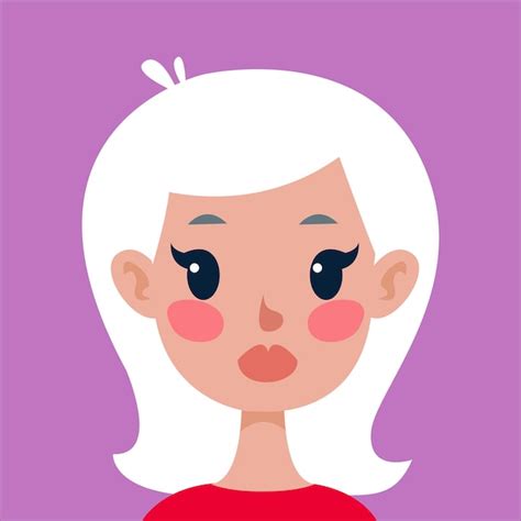Avatar De Fille Blonde Portrait D Un Personnage Mignon Vector Illustration Dans Le Style Des