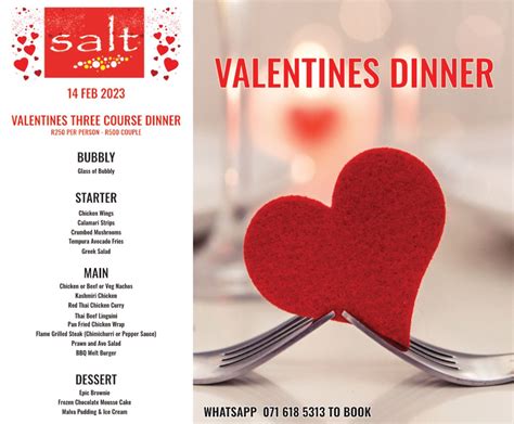 Valentines 14 Feb 2023 Salt Restaurant