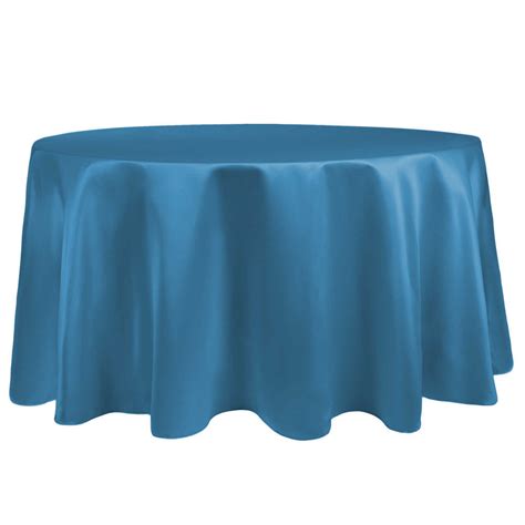 Visual Textile Satin 102 Inch Round Tablecloth Turquoise