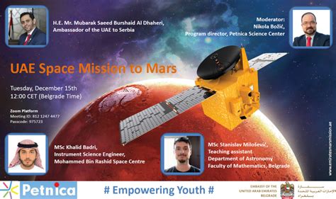 Webinar United Arab Emirates Space Mission To Mars December