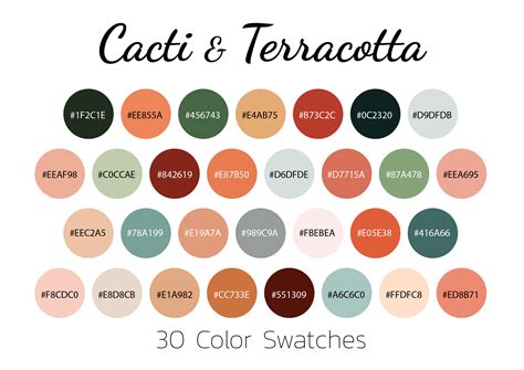 Cacti Terracotta, Color Swatches, Color Palette, iPad - Etsy