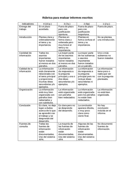 Rubrica Para Evaluar Informe Escrito Free Nude Porn Photos The Best