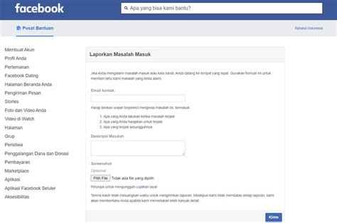 Laporkan Masalah Facebook Yang Gagal Masuk Dengan Cara Ini Mudah Hits