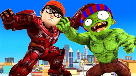 Good Brother Nick Become NickHulk Buster Save Tani Vs Giant Zombie