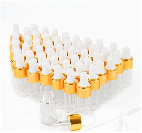 XiYee 50 Pack Mini Pipettenflasche 3ml 5ml Transparente Glasflasche Mit