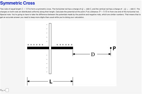 Solved Symmetric Cross Two Rods Of Equal Length L M Form Chegg