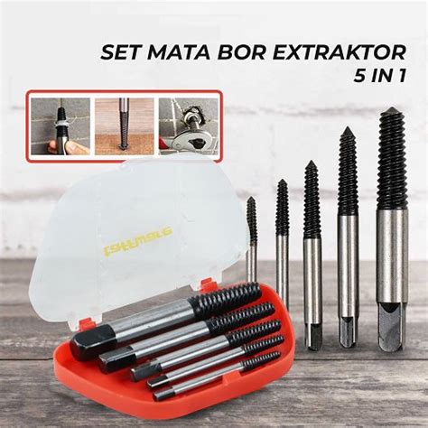 Jual Alat Pembuka Baut Dol Rusak 5 In 1 Mata Bor Extractor Broken Screw