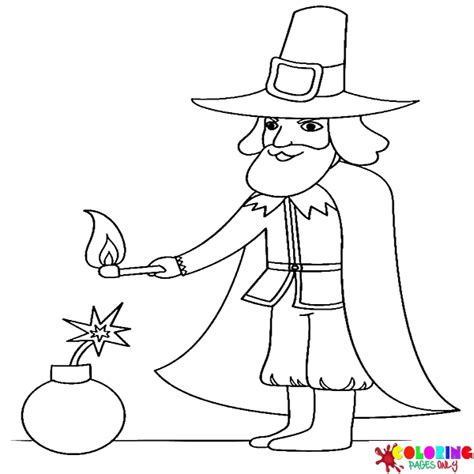 Guy Fawkes Night Coloring Pages Coloringpagesonly