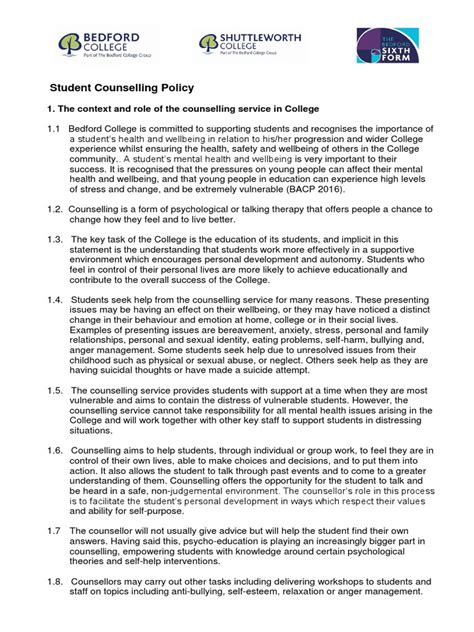 Counselling Policy | PDF | Confidentiality | Psychotherapy