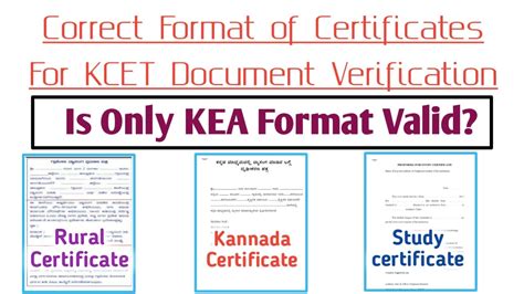 Correct Format Of Studykannada Mediumrural Certificate Kea Format