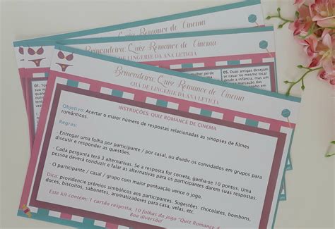 Quiz Romance de Cinema Chá de Lingerie Candy Colors Elo