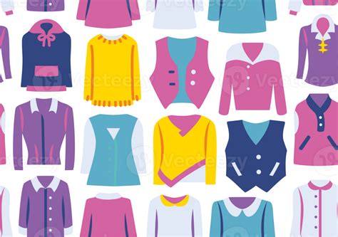 Seamless Pattern Of Different Colored Clothes Png