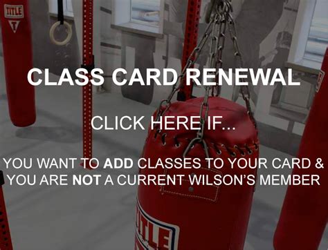 Class Cards Wilsons Fitness Centers