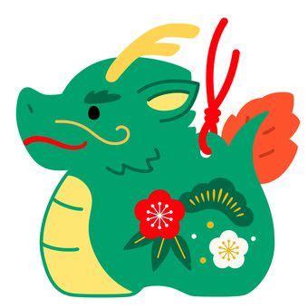 An Illustration Of A Green Dragon With Flowers On It S Tail And Eyes Closed