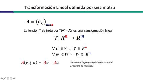 Transformación Lineal Transformación Lineal Definida por una Matriz