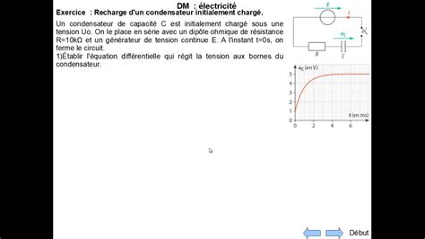 Quation Diff Rentielle D Un Condensateur Initialement Charge Youtube