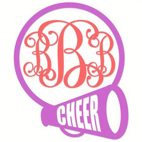 Cheerleading Cheer Monogram Svg Vector Frame Design Apex