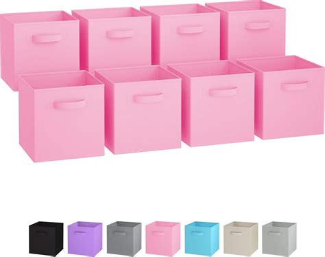 Storage Baskets Set Of 8 Storage Cubes Foldable Fabric Cube Boxes