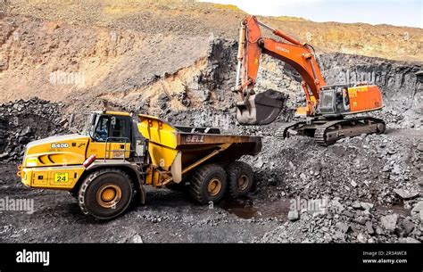 Open Pit Manganese Mining And Equipment Stock Photo Alamy