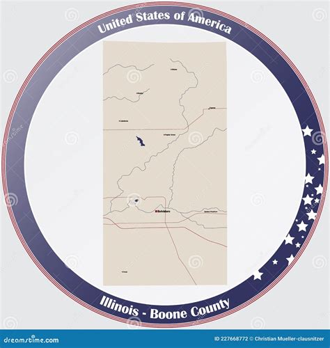 Mapa Del Condado De Boone En Illinois Ilustraci N Del Vector