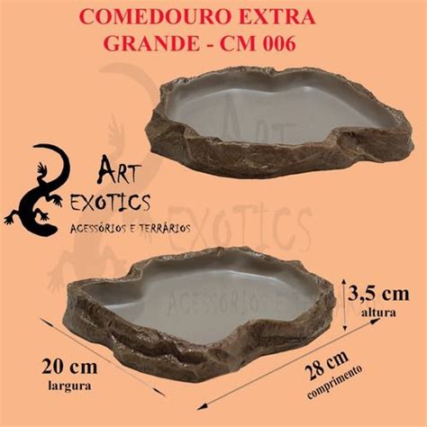 Comedouro Bebedouro Resina Jabuti Tartaruga Artexotics Acessorios E