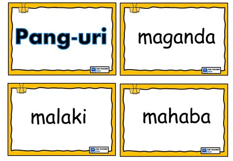 Pang Uri Flashcards Fun Teacher Files